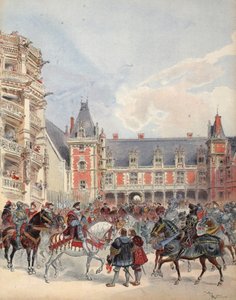 Het hof in kastelen van de Loire, illustratie uit 